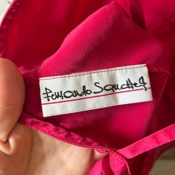 90s Fuchsia Silk Slip Dress – Fairycore Romantic [M] - Picture 7 of 8